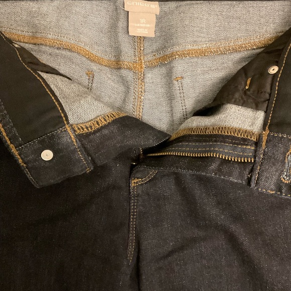 Chico’s Dark Denim Straight Leg - Picture 3 of 5